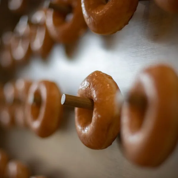 a wall of doughnuts